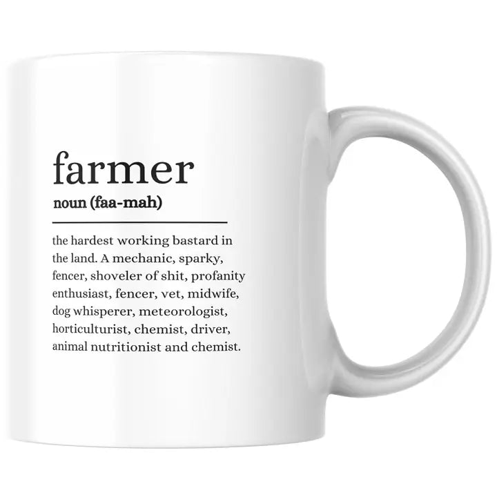 “Farmer” Definition / Ceramic Mug / 11oz / Large Handle
